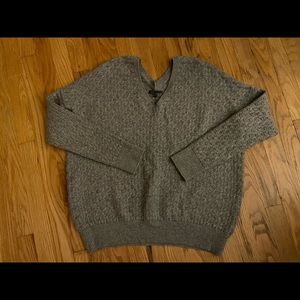 VINCE Grey V-neck front and Back sweater